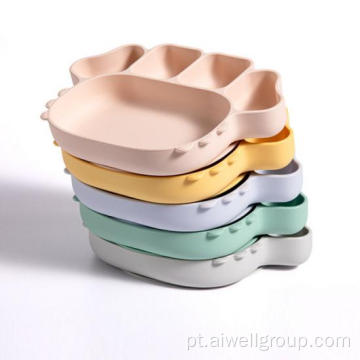 Plato de Silicone para crianças desenho animado de caranguejo